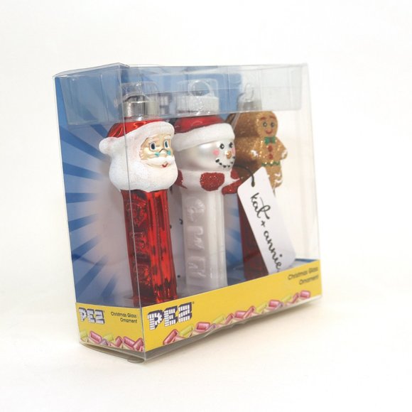 Kat + Annie SANTA CLAUS SNOWMAN GINGERBREAD PEZ Christmas Ornament NIP Set of 3 - Picture 2 of 7